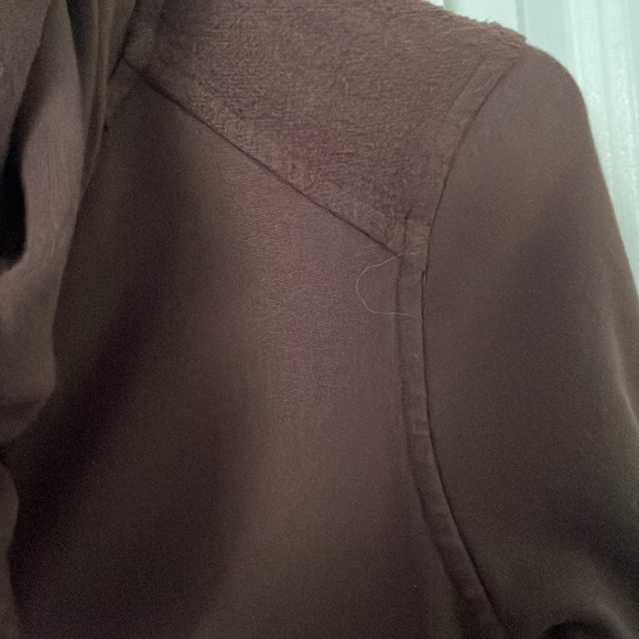 Beyond Yoga Chocolate Brown Swestshirt with Scarf button up jacket XS EUC - Picture 8 of 14